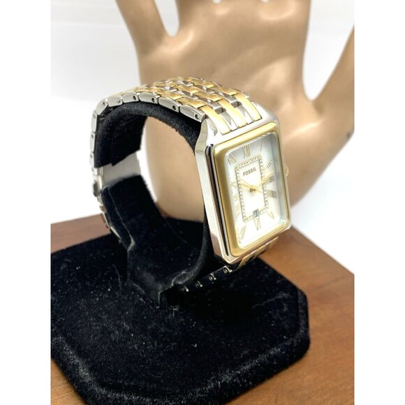 Fossil Women's Watch ES5305 Raquel Quartz Tank Two Tone Stainless Steel 26mm - Picture 13 of 13